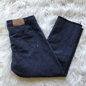 SHIPLEY & HALMOS BLUE MARLED HI-TIDE‎ RAW HEM JEANS